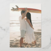 Invitation En Aluminium Tropical Hibiscus Wavy Border Vibrant Wedding (Verso)