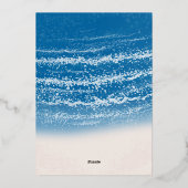 Invitation En Aluminium Tropical Ocean Blue Honeymoon Couple Douche Argent (Verso)