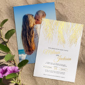 Invitation En Aluminium Tropical palm frondes or mariage