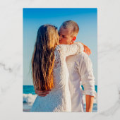 Invitation En Aluminium Tropical palm frondes or mariage (Verso)