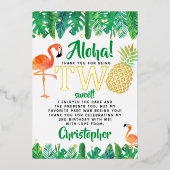 Invitation En Aluminium Tropical Summer Beach Luau Boys 2e anniversaire (Recto)