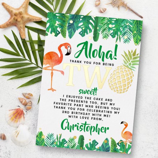 Invitation En Aluminium Tropical Summer Beach Luau Boys 2e anniversaire