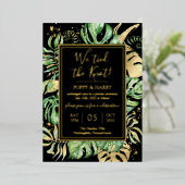 Invitation En Aluminium Tropical We Tied The Knot Eloped Réception Party (Debout devant)