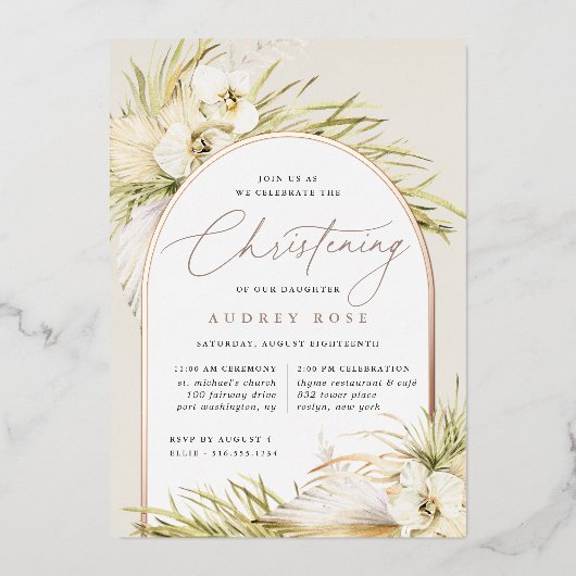 Invitation En Aluminium Tropiques vintages | Christing (Recto)