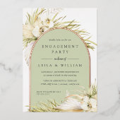 Invitation En Aluminium Tropiques vintages | Partie d'engagement (Recto)