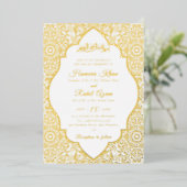 Invitation En Aluminium Turkish Geometric Motif Pattern Islamic Wedding (Debout devant)