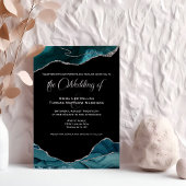 Invitation En Aluminium Turquoise Bleu Faux Parties scintillant Argent Mar