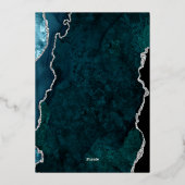 Invitation En Aluminium Turquoise Bleu Faux Parties scintillant Argent Mar (Verso)