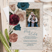 Invitation En Aluminium Turquoise, Bourgogne, Rose Rose d'or Mariage