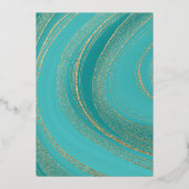 Invitation En Aluminium Turquoise - Turquoise et or Agate Mariage Foil Inv (Verso)