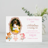 Invitation En Aluminium Tutu Cute Ballerina Ballet Animaux Fête d'annivers (Debout devant)