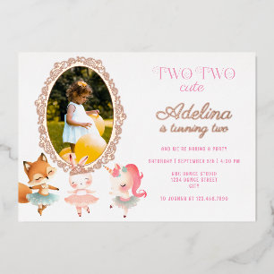 Invitation En Aluminium Tutu Mignon Ballerine Ballet Animaux Fête d'annive