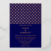 Invitation En Aluminium Twilight Charms Rose Gold Marine Mariage bleu (Recto)