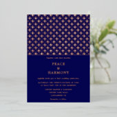 Invitation En Aluminium Twilight Charms Rose Gold Marine Mariage bleu (Debout devant)