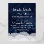 Invitation En Aluminium Twinkle Little Star Whimsical Baby shower (Recto)