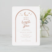 Invitation En Aluminium Twinkle moderne Little Star Baby shower Rose Gold (Debout devant)