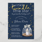 Invitation En Aluminium Twinkle Twinkle Little Star Baby shower (Recto)
