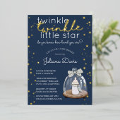 Invitation En Aluminium Twinkle Twinkle Little Star Baby shower (Debout devant)