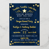 Invitation En Aluminium Twinkle Twinkle Little Star Genre Reveal Party (Recto)