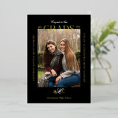 Invitation En Aluminium Two Graduates Joint Double Graduation Announcement (Debout devant)