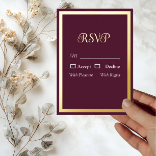 Invitation En Aluminium Typogra Elégant Mariage violet moderne RSVP