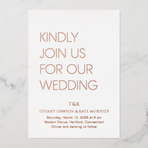 Invitation En Aluminium Typographie audacieuse Mariage moderne
