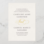 Invitation En Aluminium Typographie de script contemporain Mariage (Recto)