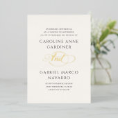 Invitation En Aluminium Typographie de script contemporain Mariage (Debout devant)