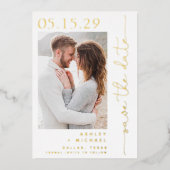 Invitation En Aluminium Typographie de script simple 2 Photo Enregistrer l (Recto)