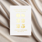 Invitation En Aluminium Typographie Élégante Mariage Enregistrer La Date O