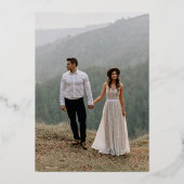 Invitation En Aluminium Typographie en or noir moderne 2 photos mariage (Verso)