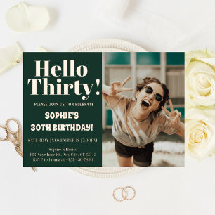 Invitation En Aluminium Typographie Gras Fête Moderne Photo Anniversaire 3