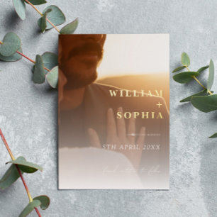 Invitation En Aluminium Typographie minimale moderne Photo Enregistrer la 