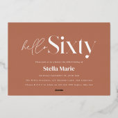 Invitation En Aluminium Typographie minimale moderne terracotta 60e annive (Verso)