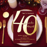 Invitation En Aluminium Typographie minimaliste 40 40e fête d'anniversaire<br><div class="desc">Simple,  minimaliste et si élégant et élégant,  cette typographie "40" 40e anniversaire Invitation est sûr de satisfaire les plus exigeants des destinataires. Pour la fête de l'année,  il n'y a pas de meilleur moyen de dire "Fêtons !"</div>