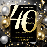 Invitation En Aluminium Typographie minimaliste 40 40e fête d'anniversaire<br><div class="desc">Simple,  minimaliste et si élégant et élégant,  cette typographie "40" 40e anniversaire Invitation est sûr de satisfaire les plus exigeants des destinataires. Pour la fête de l'année,  il n'y a pas de meilleur moyen de dire "Fêtons !"</div>