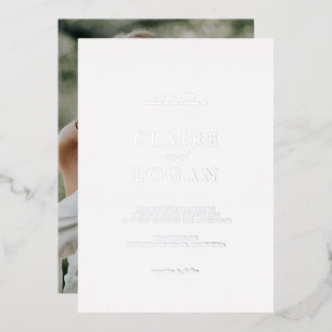 Invitation En Aluminium Typographie minimaliste Élégante Photo Mariage bla