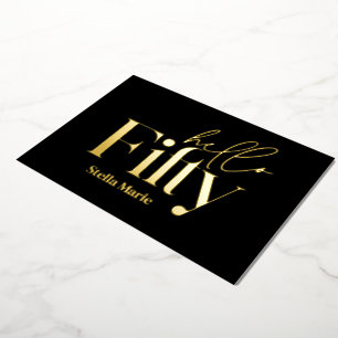 Invitation En Aluminium Typographie minimaliste moderne simple 50e anniver