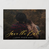 Invitation En Aluminium Typographie Moderne Calligraphie Photo Enregistrer (Devant)