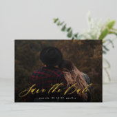 Invitation En Aluminium Typographie Moderne Calligraphie Photo Enregistrer (Debout devant)