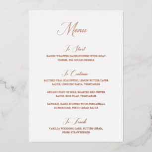 Invitation En Aluminium Typographie moderne Elégant Menu Mariage