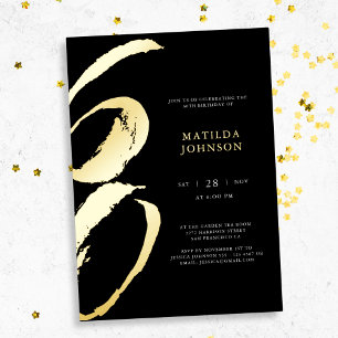 Invitation En Aluminium Typographie Moderne Élégante 60e Anniversaire