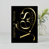 Invitation En Aluminium Typographie moderne Elle a dit OUI STD (Debout devant)