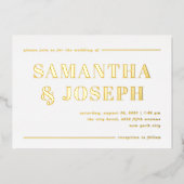 Invitation En Aluminium Typographie moderne et audacieuse | Mariage minima (Recto)
