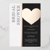 Invitation En Aluminium Typographie moderne Fête des mariées noir blanc (Recto)