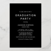 Invitation En Aluminium Typographie moderne Gras Photo Grad Gold (Verso)