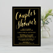 Invitation En Aluminium Typographie moderne Mariage Couples Douche Real (Debout devant)