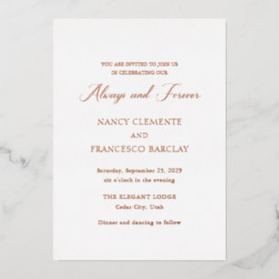 Invitation En Aluminium Typographie moderne Mariage élégant