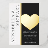 Invitation En Aluminium Typographie moderne Mariage noir blanc (Recto)