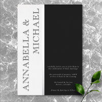 Typographie moderne Mariage noir blanc